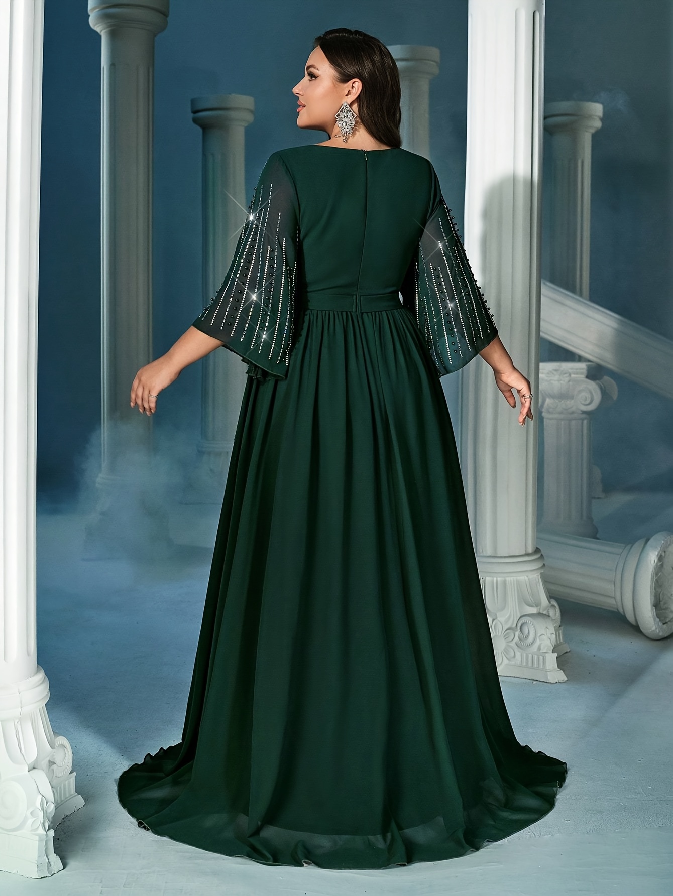 sachin and babi light blue dress classy dark green womens hot size chiffon formal