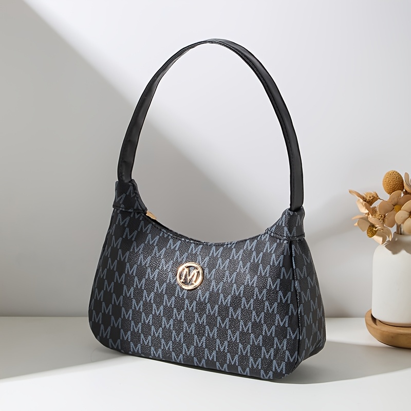 TEMU Fashionable Single-shoulder Bag With Letter Print, Underarm Bag, Women's Handbag