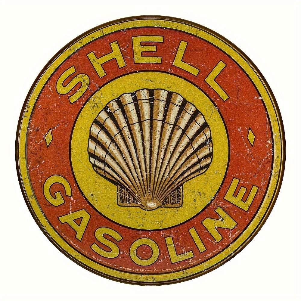 

Vintage Shell Round Wall Art Plaque 7.87" - Uv Printed Decorative Sign, Indoor/outdoor Multipurpose Hanging Decor, Electricity-free