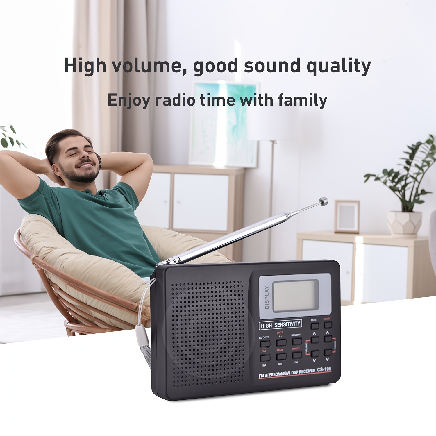 ポータブルデジタルam/fm ラジオ fm/am/swサウンド デジタル フル