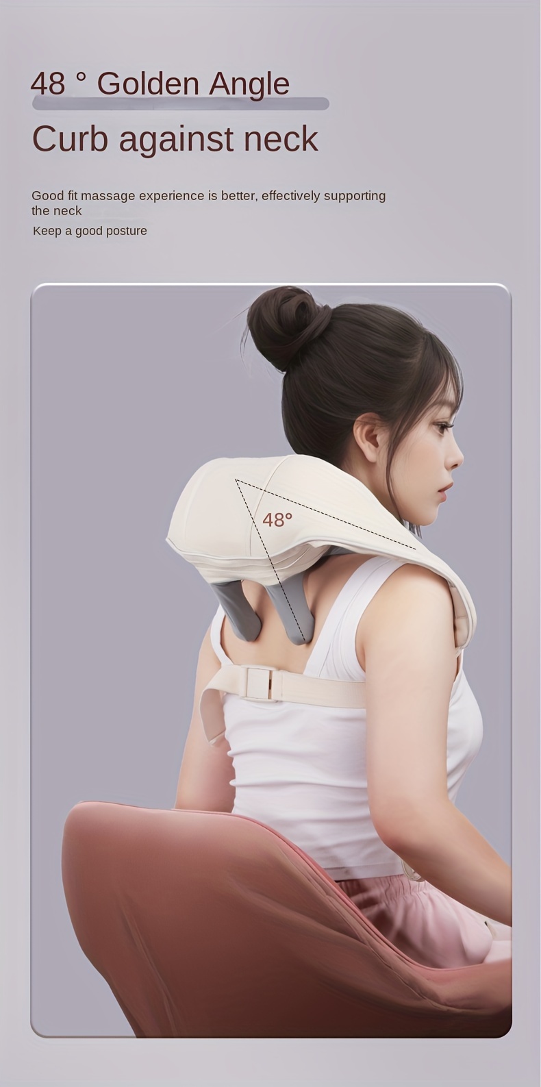 versatile massage shawl with heat usb rechargeable multi function neck shoulder device for back waist and neck details 4