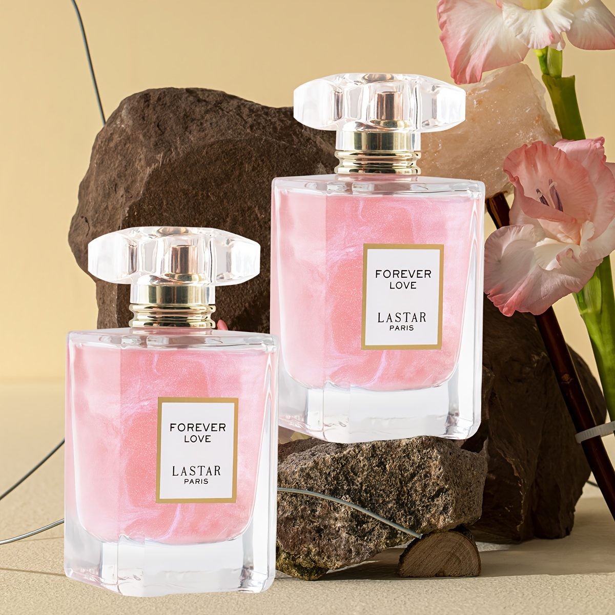 Image of 2 Bottles Rose Floral Fragrance, Rich Flower Smell Cover Odor, Romantic Fusion Of Rose, Delicate Jasmine, And A Of Mustard, Full Size Perfume For Women, 55mlx2 Bottles