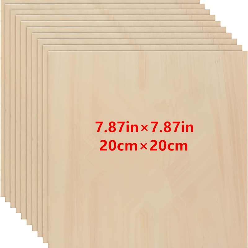 

5- Plywood Sheets For , 7.87x7.87 , 3mm , Wood Boards For Cutting, Wood , Making, Staining - For Diy