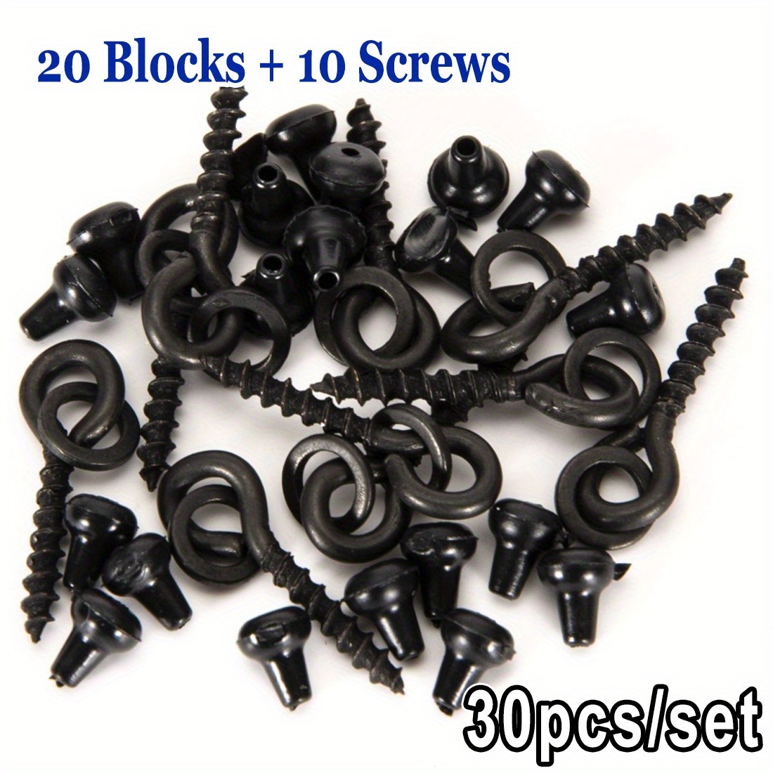 E-shop AIN 30 Stück/Satz Köderschrauben mit Ovalringen -Rig-Ringstopper Karpfenangelzubehör