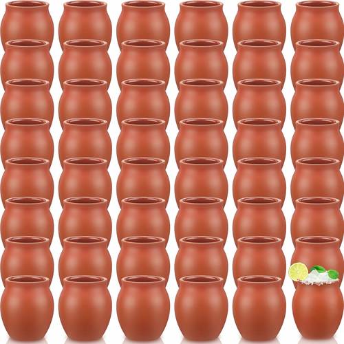 48pcs 3oz shooters pottery mexican cocktail cups cocktail glasses for tequila margaritas mojitos red