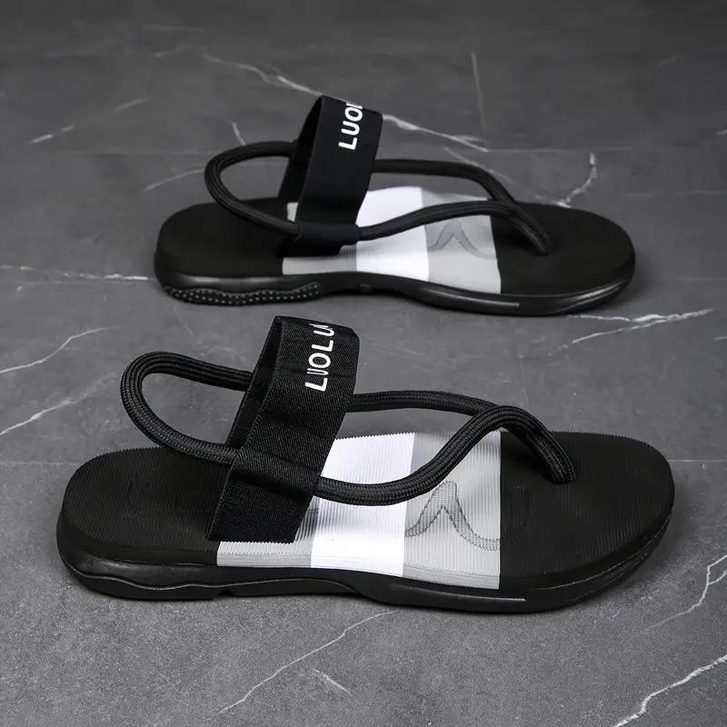 mens casual two way wear slide sandals slip on reversible design with navy red stripes breathable fabric upper cushioned eva insole for beach outdoor daily use Product details 7