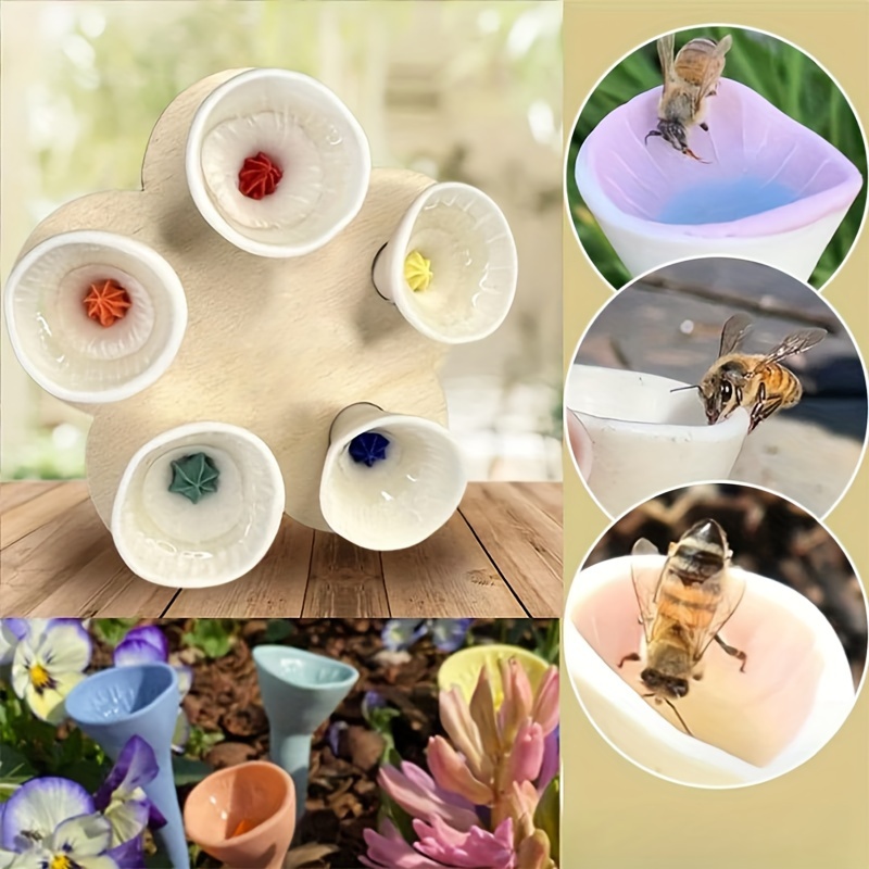 

Oasis" Easy-install Resin Bee & Hummingbird Feeder Cup - Perfect For Beekeeping And Insect Drinking