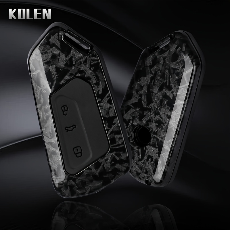 TEMU Abs Carbon Fiber Car Key Case Cover For Vw For Golf 8 Mk8 For Octavia A8 Mk4 Shell Fob Accessories