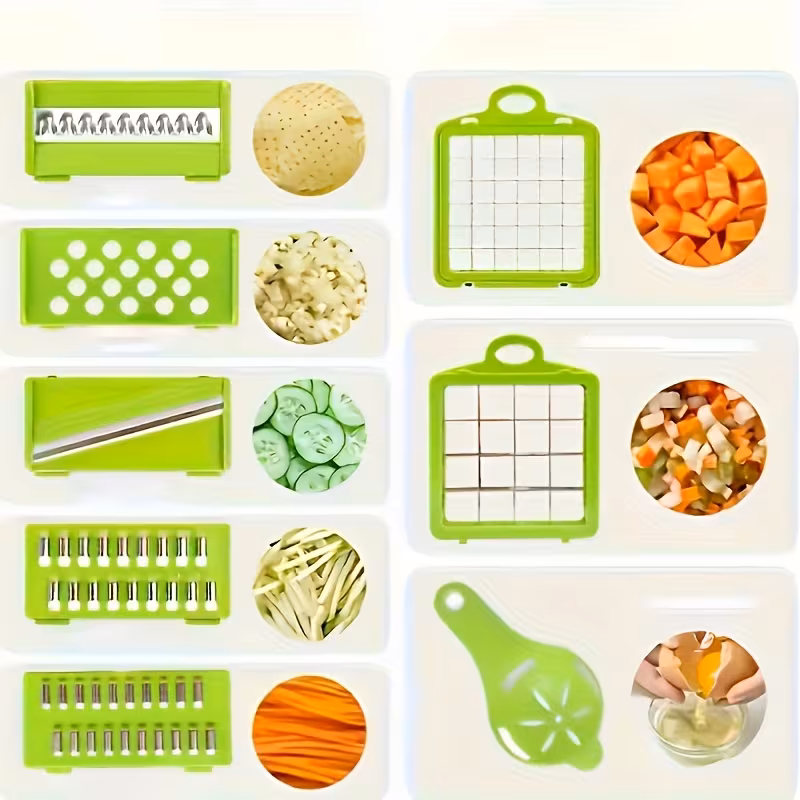 picador de verduras y cebolla 16 en 1, un dispositivo de corte , para ingredientes. picador de cebolla con un cestillo de drenaje e un contenedor para zanahorias y ajo, haciéndolo una herramienta de cocina an Detalles del producto 5