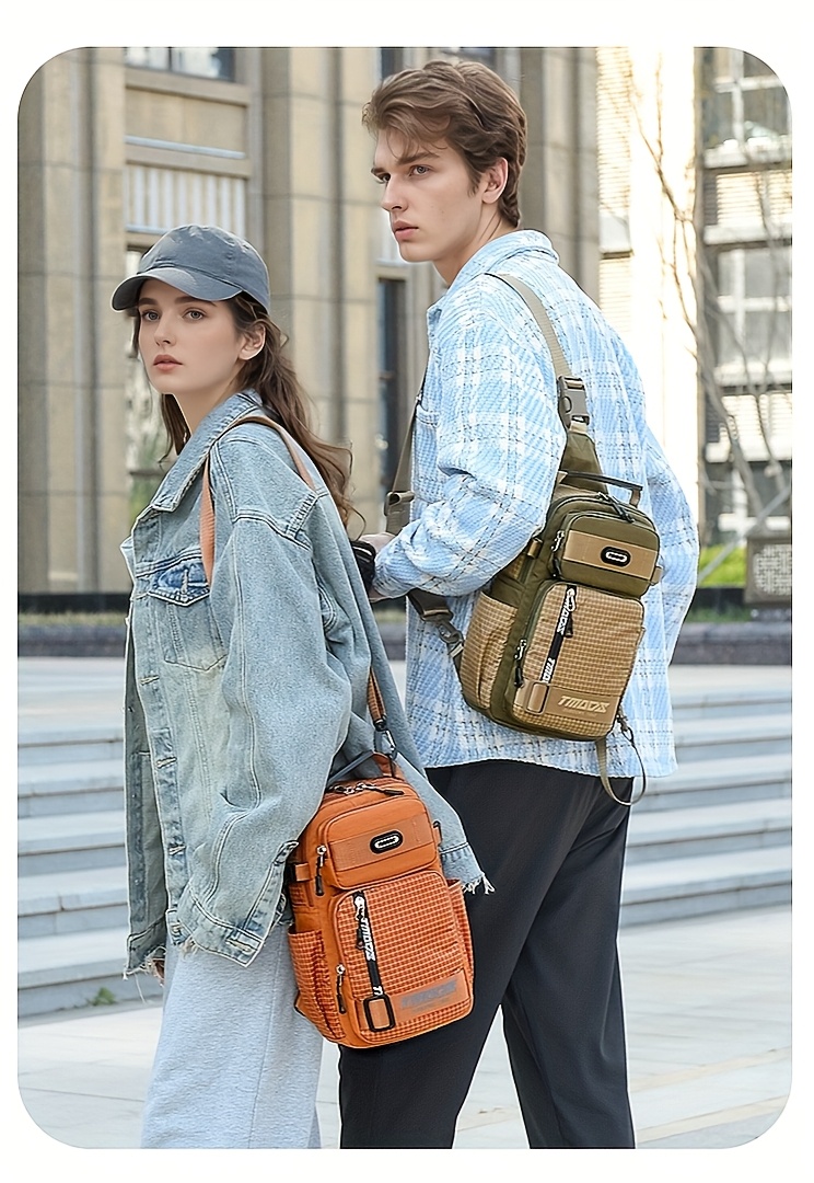 Sac Bandoulière Anti-Vol VIESEN Sac de poitrine tendance anti-vol multi-usage pour hommes et femmes, sac de voyage sportif à une épaule ou croisé, sac à dos léger et petit