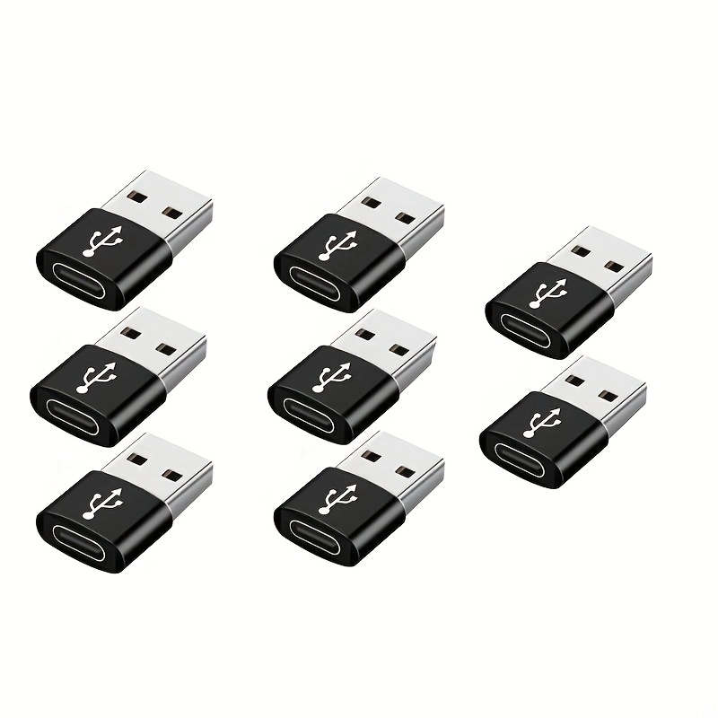 TEMU 10/8 Pack Usb To Usb C Adapter, Type C Female To Usb A Male Charger Cable Converter For Watch Ultra For Iwatch Series 9 8 Se, For Airpods Pro 2,