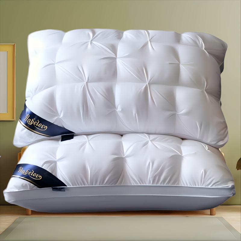 E-shop 1/2 Stück Luxus 5-Sterne Hotel Kopfkissen - Tiefschlaf Nackenstütze, Hochdichte, Kein Auskühlen, Ganzjahres-Kissenbezug mit Weißem Satin, 100%