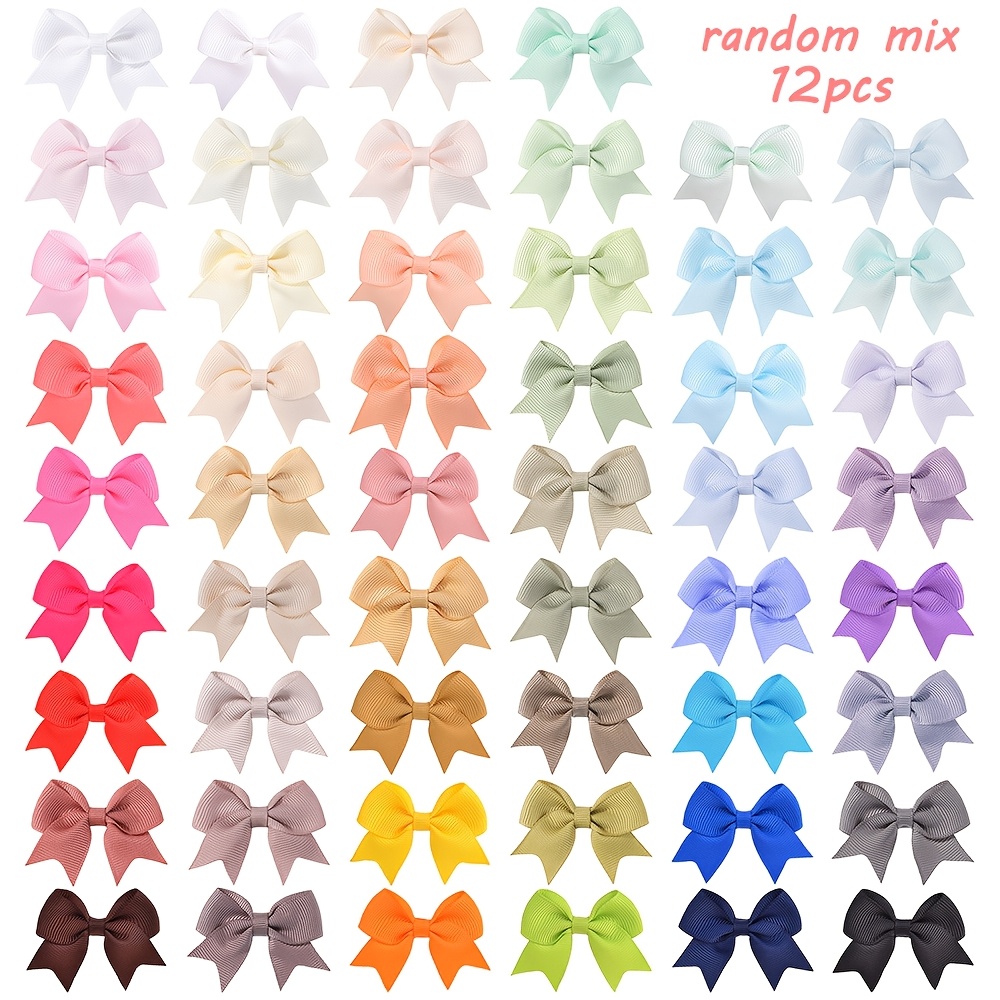 TEMU Pinzas para el pelo con para niñas, color aleatorio 12/24, accesorios para el pelo para fiestas de graduación y festivas, regalo de adorno para