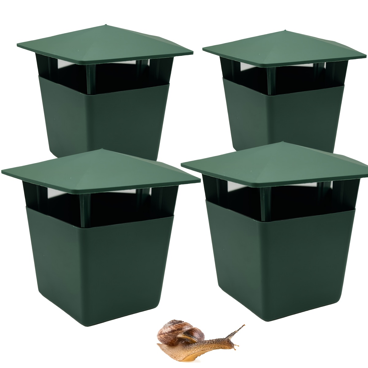 E-shop 4er/5er Set hochwertige Schneckenfalle und Schneckenfallen, robuste Insektenfänger aus Kunststoff für Garten und Rasen, Insektenbekämpfung,