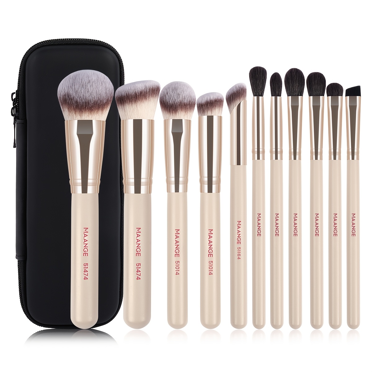 Maange 11pcs Makeup Brush And Makeup Bag Makeup Brush Powder Blush Brush Eyeshadow Brush Combination Complete Makeup Tools School Makeup Tools Suitable For Lady Gift