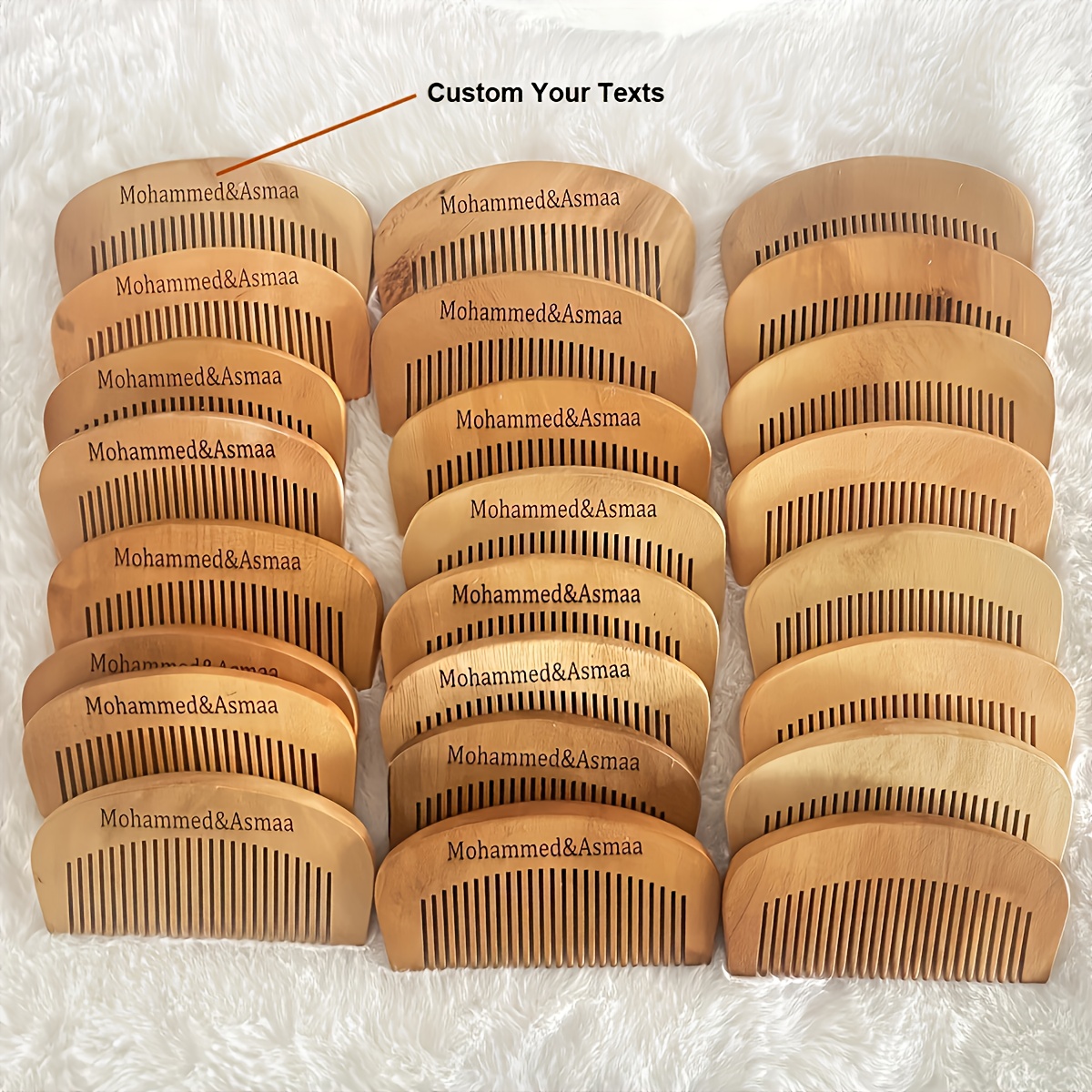 wooden hair combs sold on Temu United States