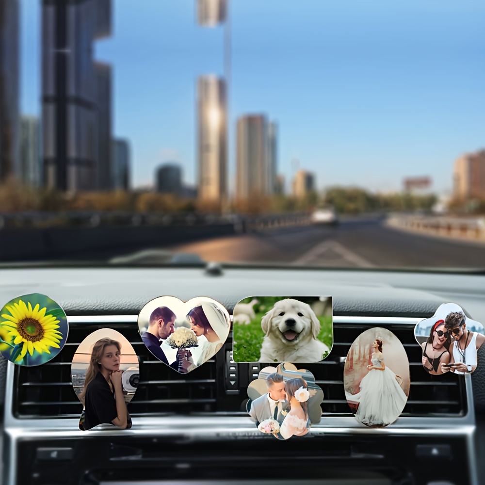 

Personalized Photo Car Air Conditioner Vent Decor, Customized Photo Decoration, Personalized Car Interior Decoration