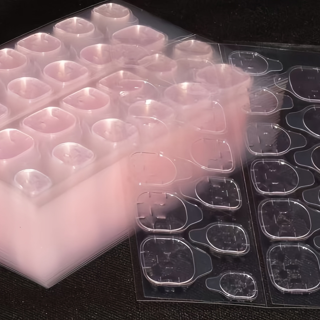 TEMU 120 Stickers Of 5pcs Pink Ultra-thin Jelly Glue · High Strong Waterproof Manicure Wearable Jelly Glue