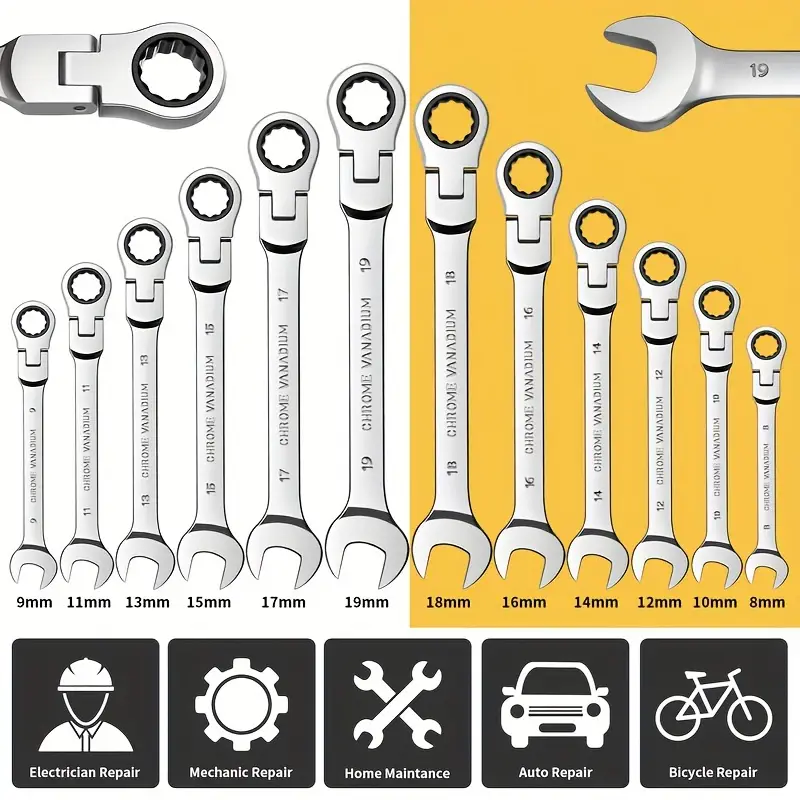 double purpose wrench ratchet wrench manual tool wrench set universal car wrench car repair tool details 1