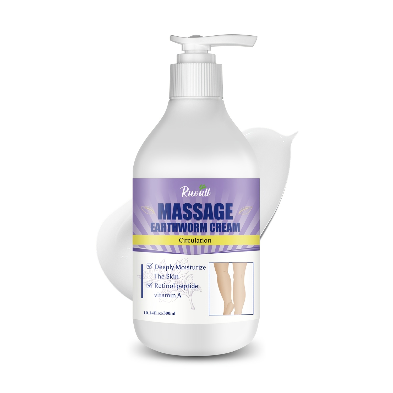 Image of Ruoall Massage Cream 300ml - Moisturizes The Skin, With A Gentle Formula Containing Aloe Vera Extract, Easily Absorbed For Daily Use, Rich In Vitamin E, Suitable For Types.
