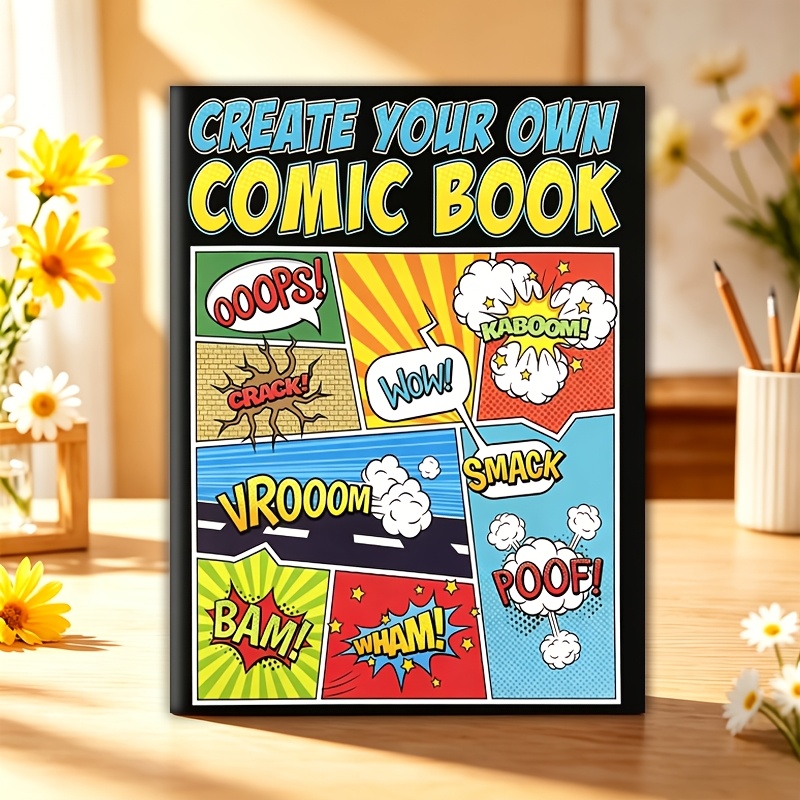 Image of 1pc Blank Comic Book: 24 Pages. Use A Of Templates To Draw And Create Your Own Unique Adventure Story. Suitable For Teenagers And Adults.