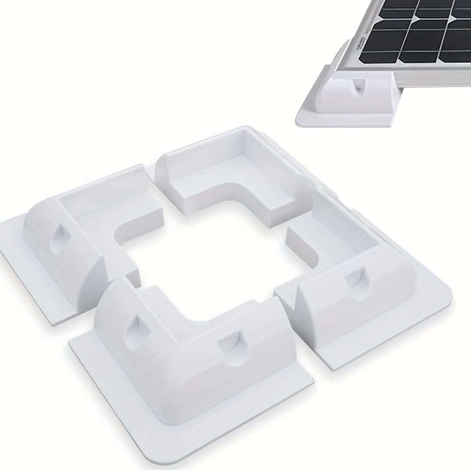 Image of Abs Solar Panel Mounting Bracket, No-drill Mounting Rack For Rv, Trailer, Boat, Yacht, Van, Carport, 1 Set - 4pcs (white)