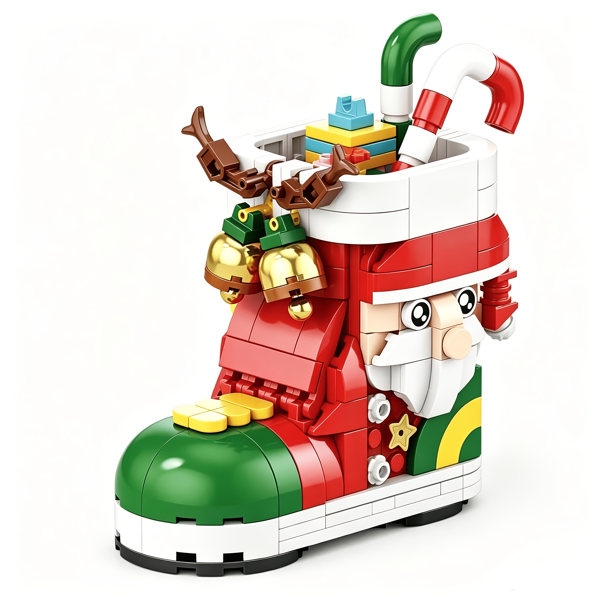 TEMU de construction créatifs de bas de Noël, pleins de au design. Détails riches et , améliorant directement festive. Le montage peut exercer la