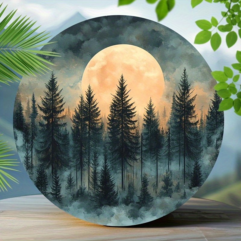 

1pc Retro Moonlight Aluminum Decor, Reusable Metal Sign For Home, Bars, Clubs, Cafes - 8x12 Inch