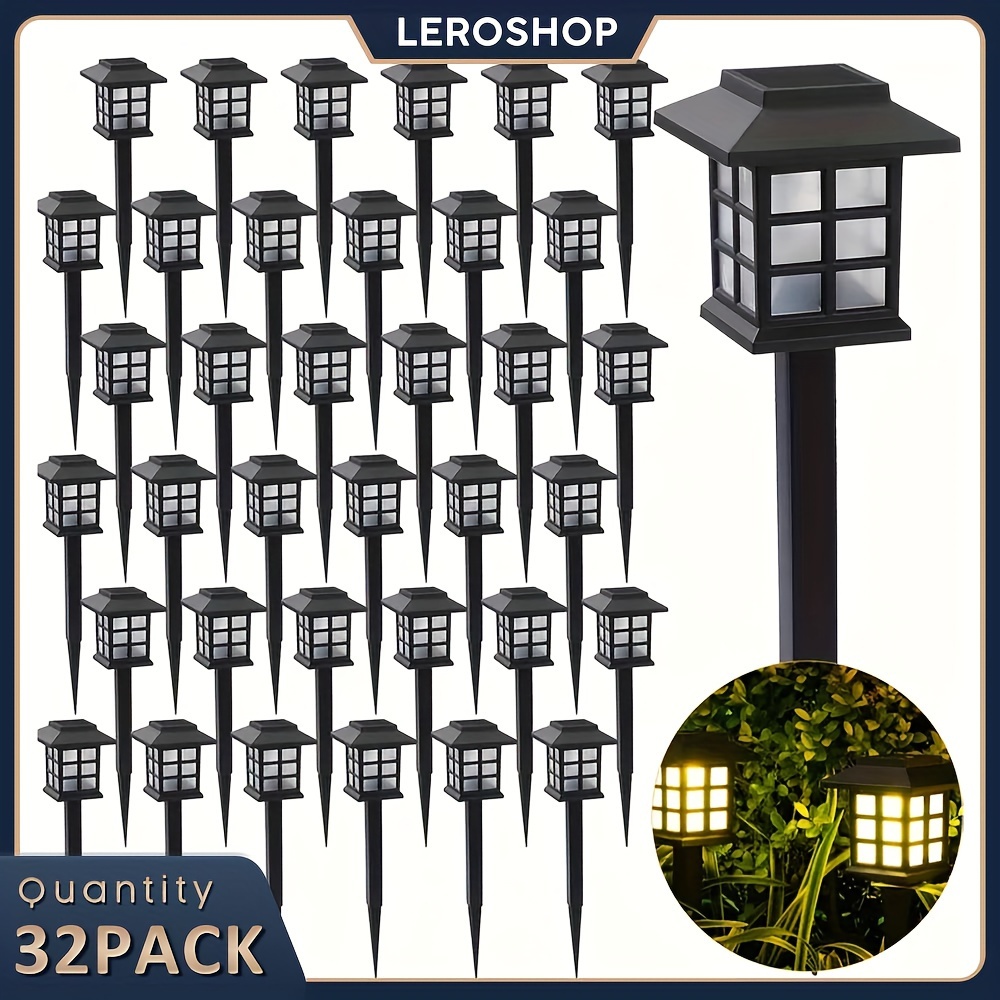 

32pcs Solar Pathway Lights Outdoor - 800ma Garden Lighting, Insert Design, Solar-powered & Removable For Layouts - Ideal For , Courtyards, Patios, Solar Outdoor Lights