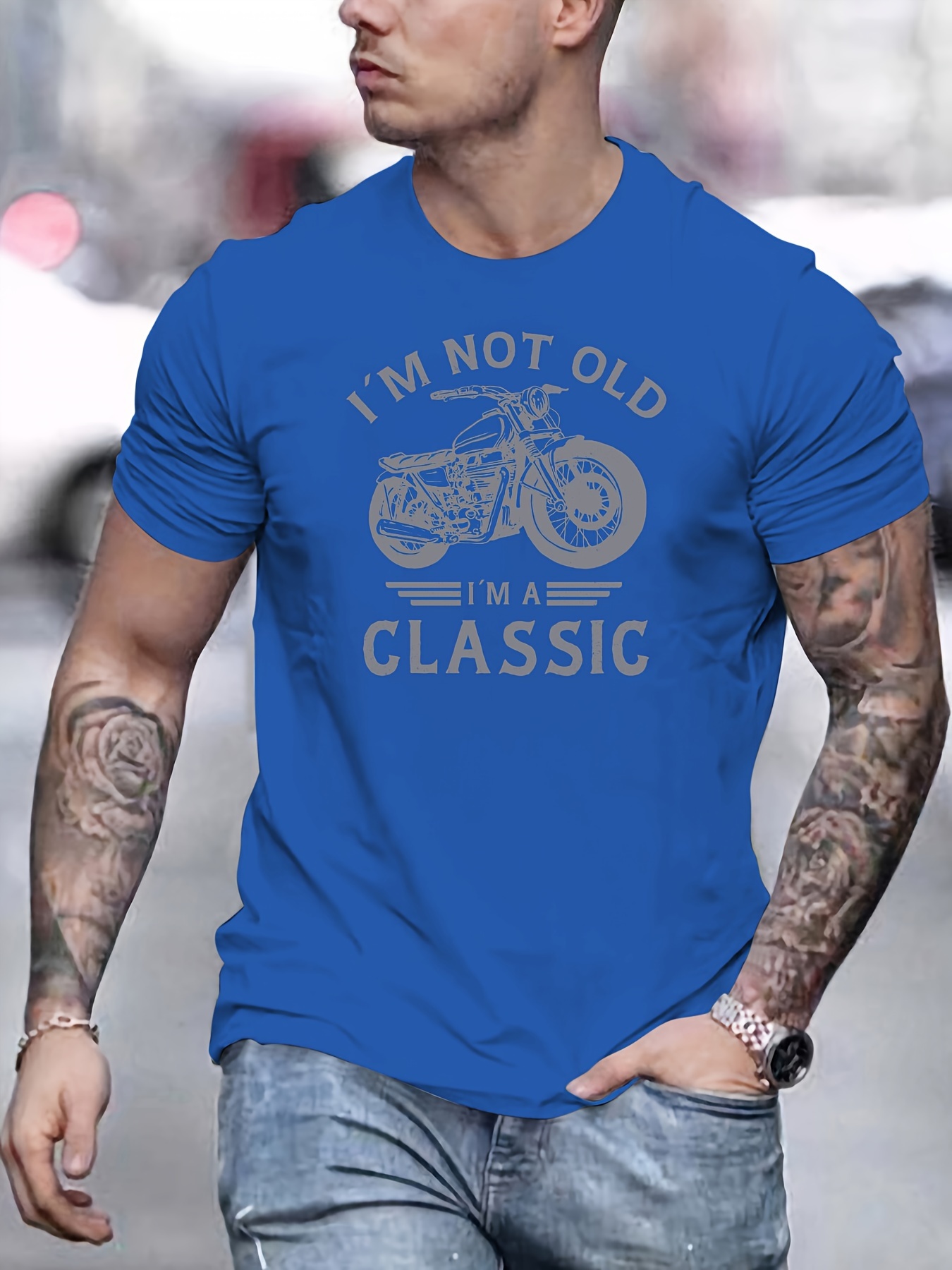 T-shirt homme en pur coton coupe ample décontracté classique_voghion.com
