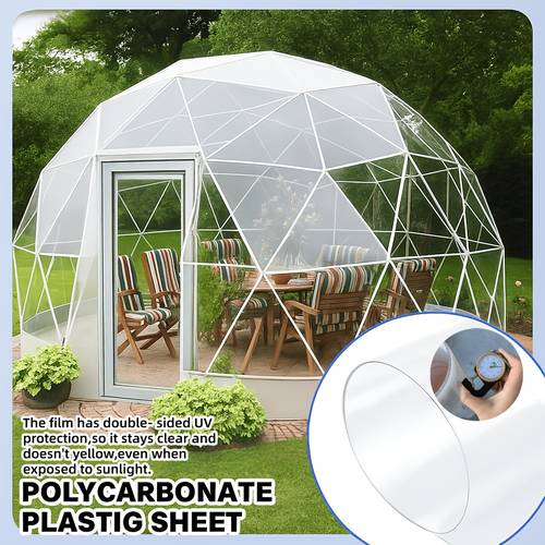 3 meter long pc transparent uv resistant plastic roof panel weather resistant anti glare width 0 1cm thickness with a transparent uv protective layer suitable for greenhouses patio awnings and outdoor carport covers