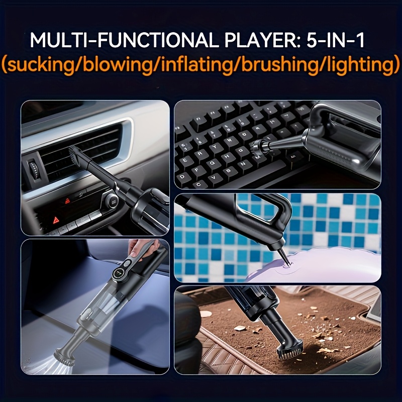 car wireless handheld vacuum cleaner with strong suction lightweight and portable usb charged with led lighting and the abs body is suitable for home and car cleaning car vacuum cleaner Product details 8