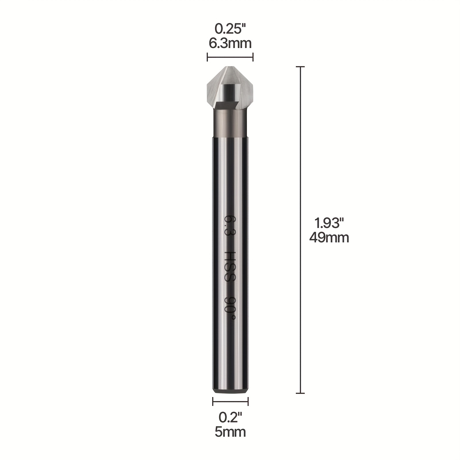 Versery 4.5-50mm 3 Flute 90 Degree Hss M2 6542 Countersink Chamfering Tool Drill Bits For And Alloys