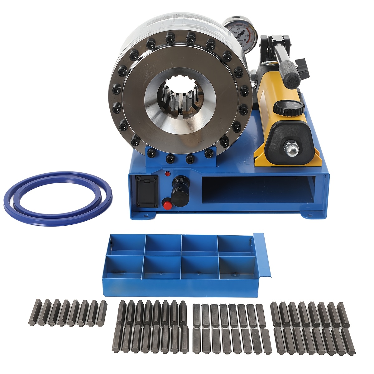 Image of Hose Press Hydraulic Hose Press Press Tool With 8 Sets (10-30mm) Portable