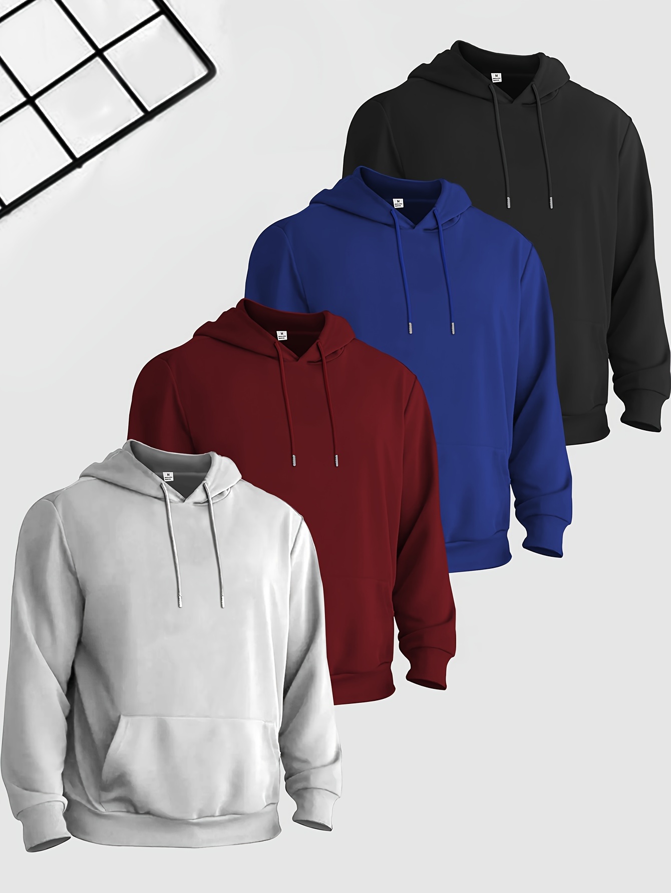 Four-Piece Set of Solid Color Hoodies in European And American Style