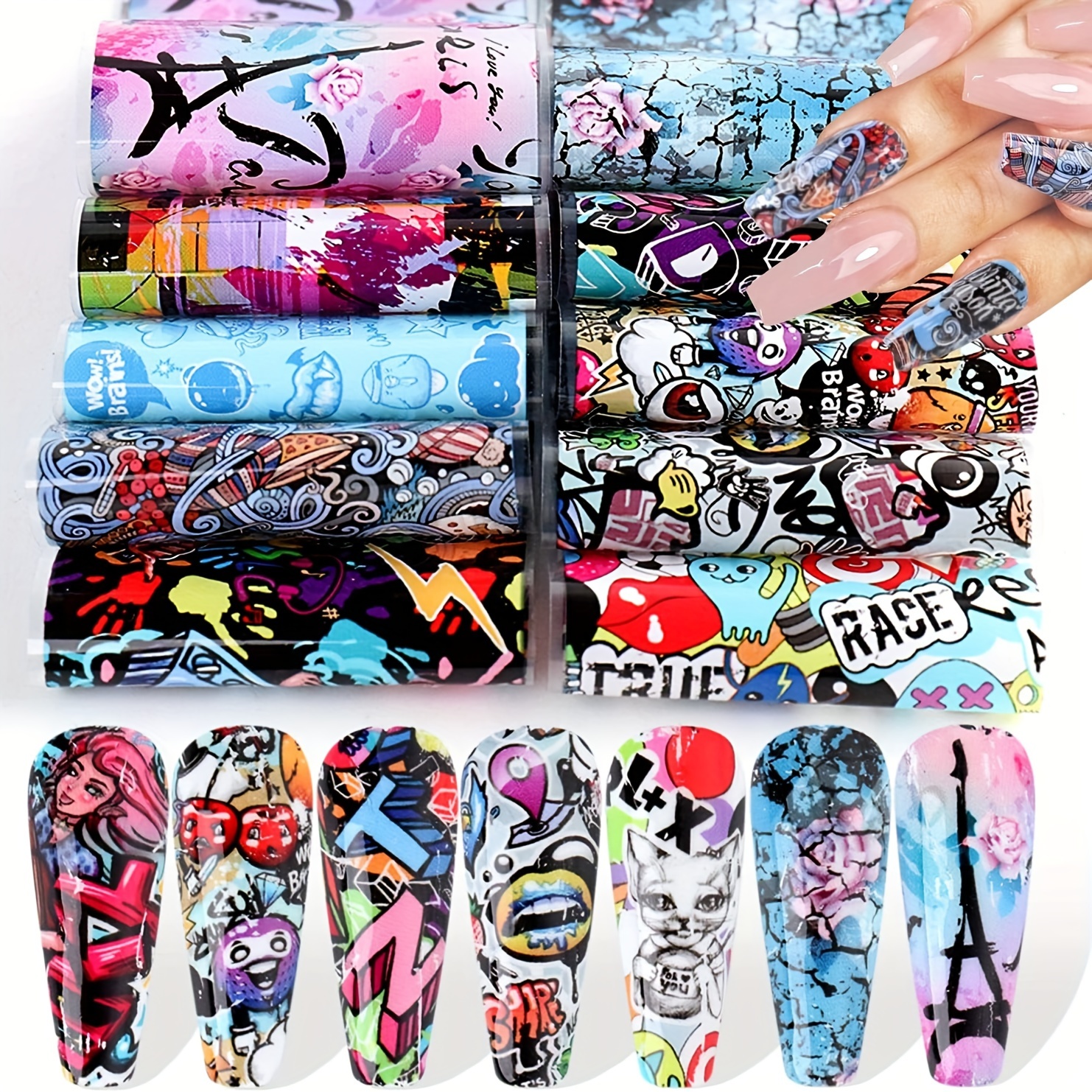Newspaper Foil Transfer Stickers, Nail Foil Transfer Decalsnail Art Supplies For Women And Retro Nail Art Decals For Mix Andmatch Designs