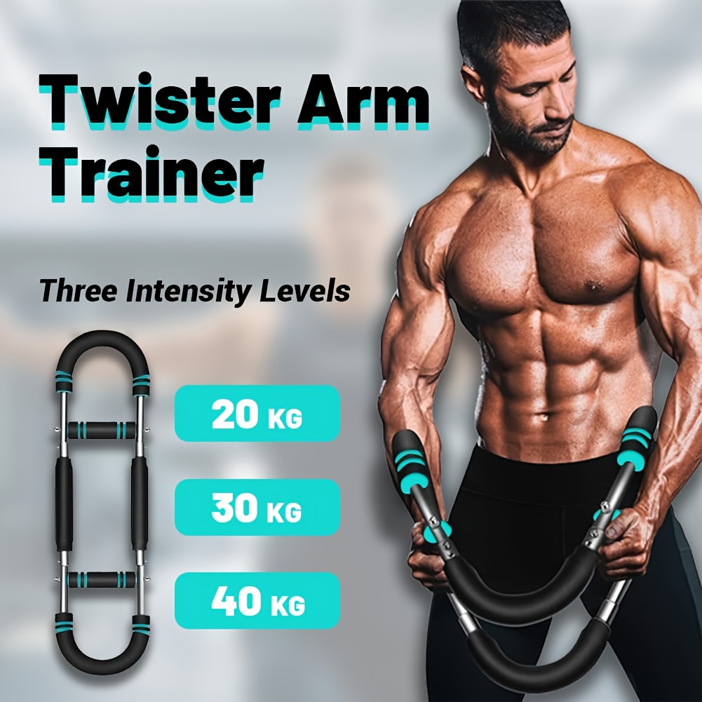 Twister Arm Trainer, Twister Arm Exerciser Adjustable Chest Expander Portable Power Twister Bar Muscular Strength Enhancer Thigh Master Trainer Men Upper Body Strength at Home Fitness Equipment