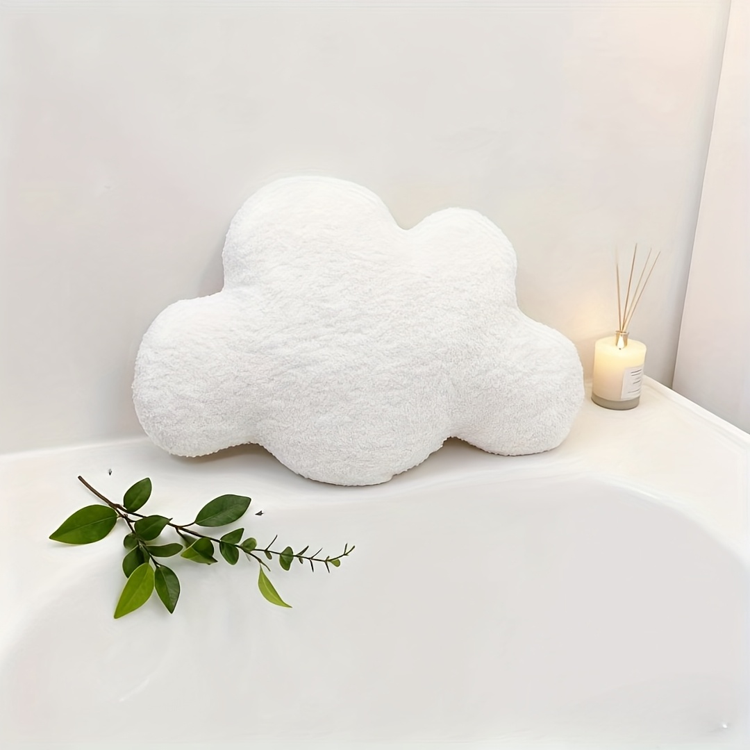 Large White Cloud-shaped Plush Pillow Cushion - Oversized Grey & White Cloud Bed Sofa Couch Decor, Machine-washable Stuffed Cushion With (53x37cm) For ' Room