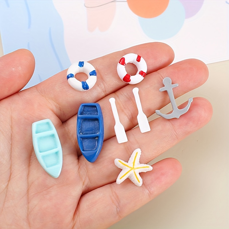 

8pcs Ocean-themed Miniature Resin Charms Set - Diy Phone Cases, Crafts & Hair Accessories (1.02 Inches)