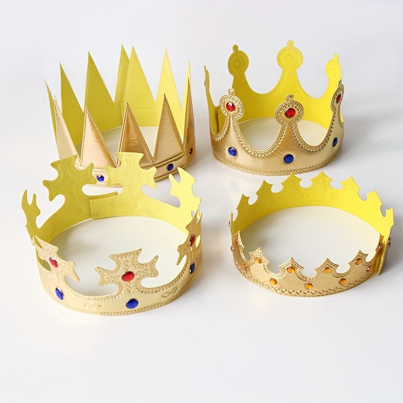 

1pc King Crown Hat Halloween Birthday Arrangement Props Golden Cloth Crown Hat Headwear Cosplay Party Supplies
