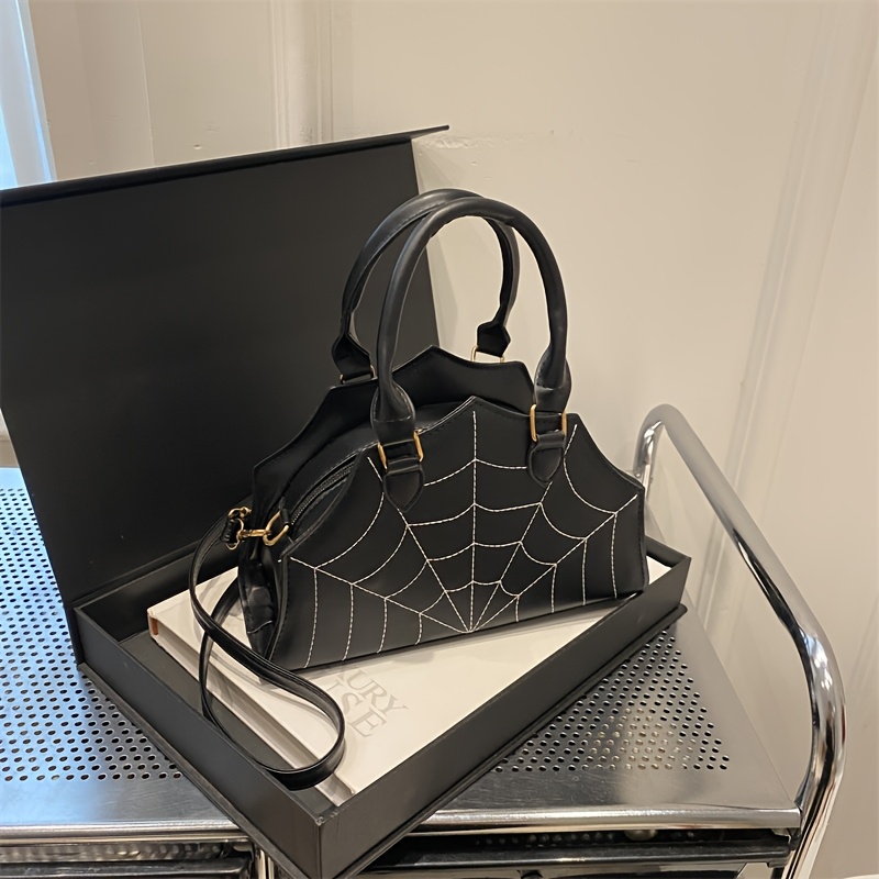 Fashion Women's Crescent Bag, Spider Web Handbag Shoulder Crossbody Bag, Casual Trendy Easy Good-looking, Suitable For Halloween, Parties, Daily , Etc.