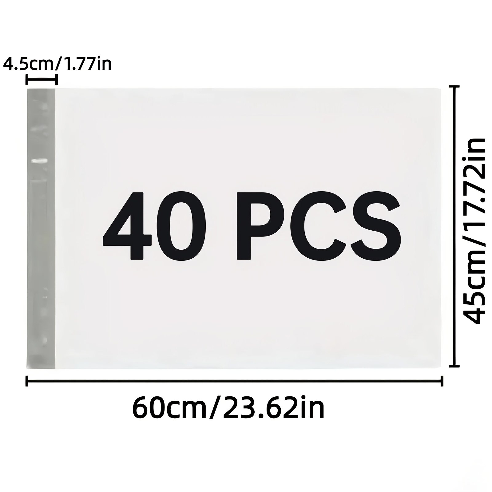 TEMU 40 Extra-large White New-material Courier Bags, Available In 3 Large Sizes: 17.72*23.62 / 14.96*20.47 / *16.54 Inches. The Upgraded New Pe