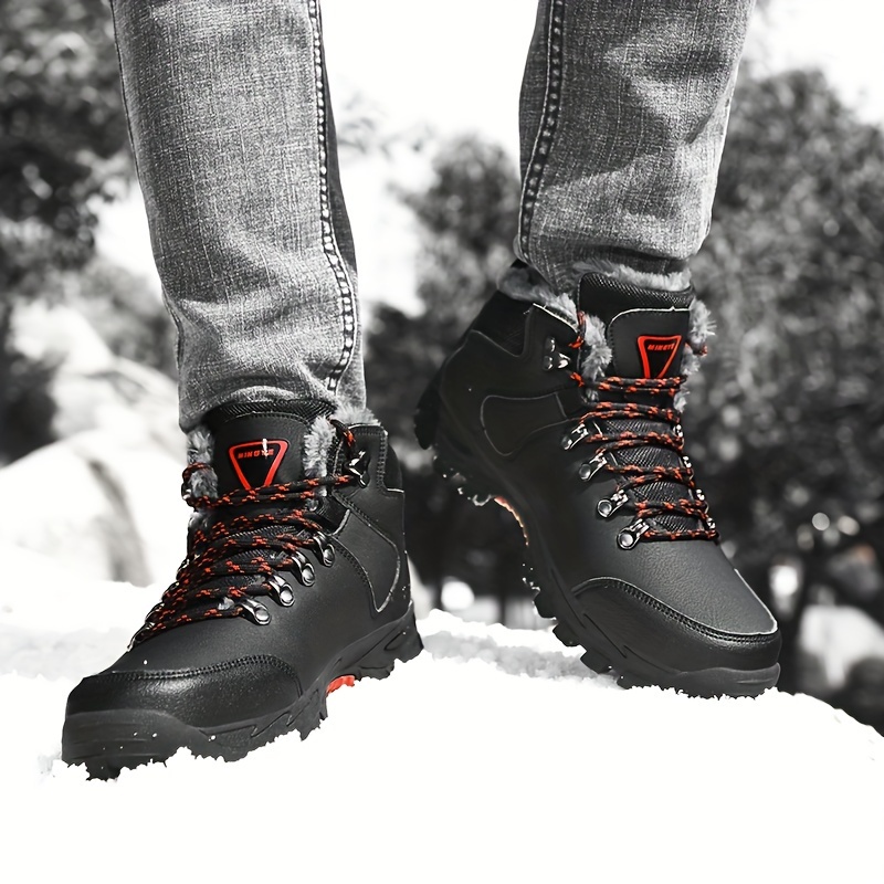 Zapatillas de senderismo para hombre, Botines de cuero para exteriores,  zapatos de Trekking para caminar, botas de nieve impermeables, zapatos de