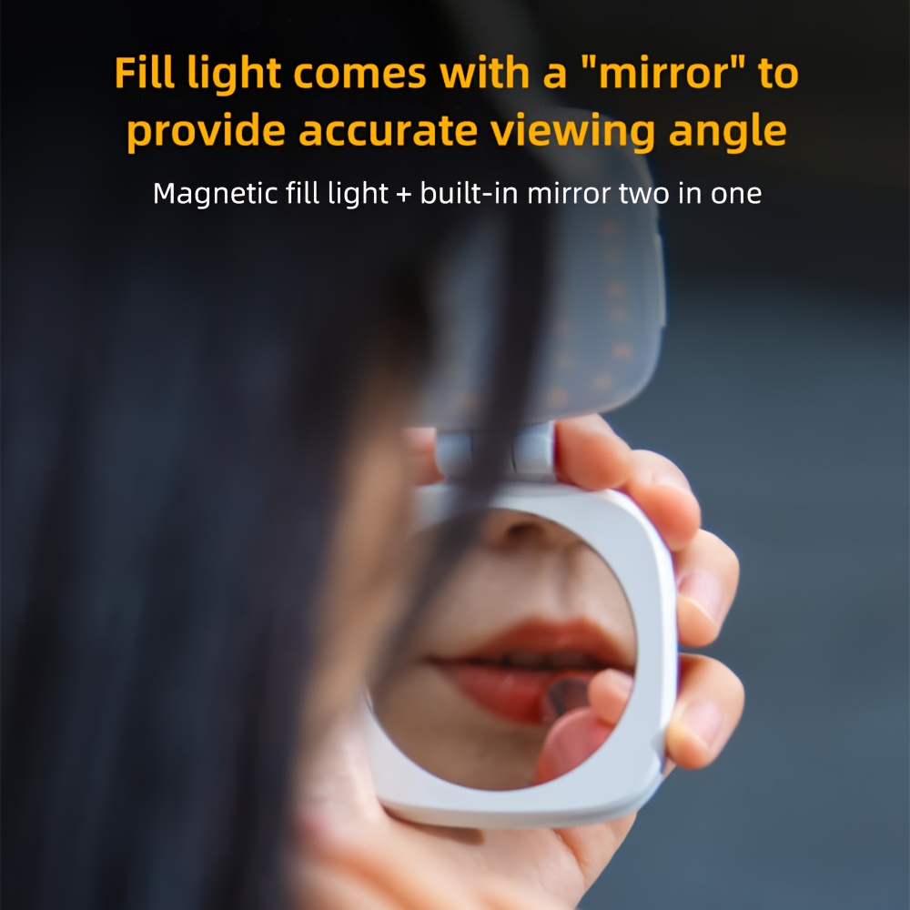 1pc magnetic multi function portable phone light with built in makeup   adjustable brightness angle ideal for selfies and video shooting compact led fill light with durable   Product details 6