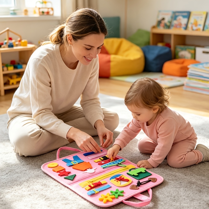 Sorting and Stacking Toys - STEM Sensory Activity Board