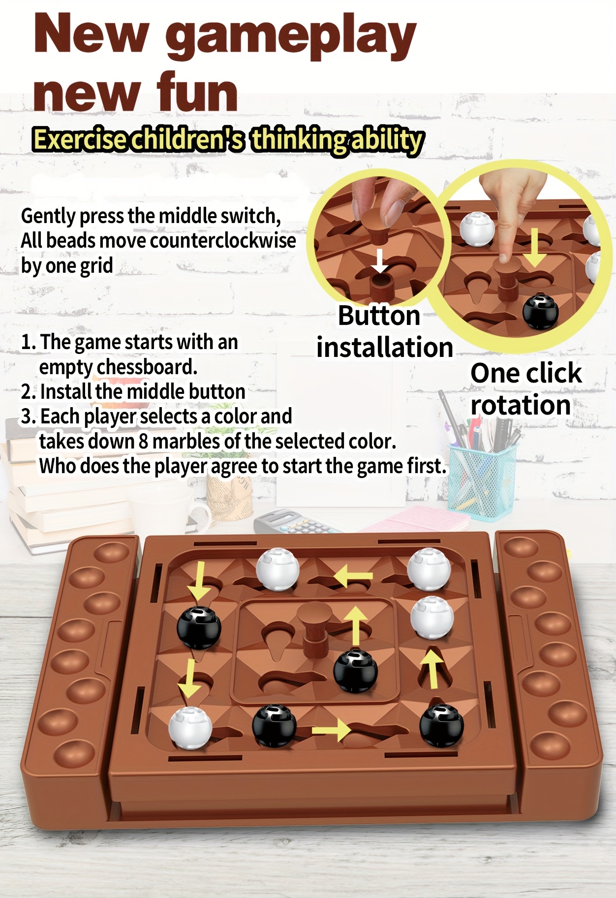 A Logic Board Game Designed to Enhance Logical Thinking And Hand-Eye Coordination, Suitable for Kids Aged 3 And Above. Ideal for Family Gatherings, Parties, And Travel Play. Made from High-Quality Plastic, It Makes a Great Gift for Holidays