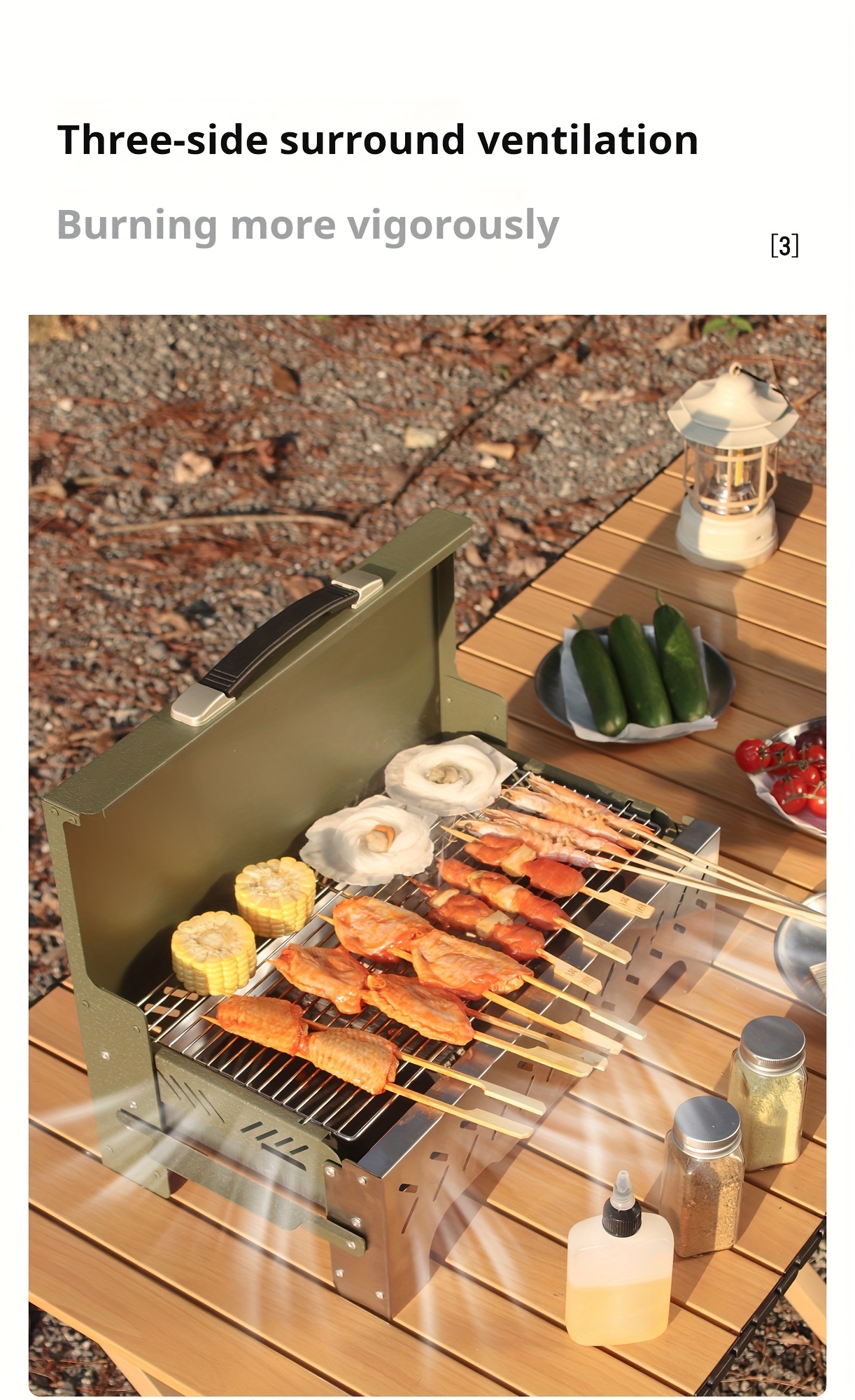 Barbecue Grill Outdoor Grill Household Portable Folding Skewers Barbecue Stove Camping Charcoal Carbon Grill