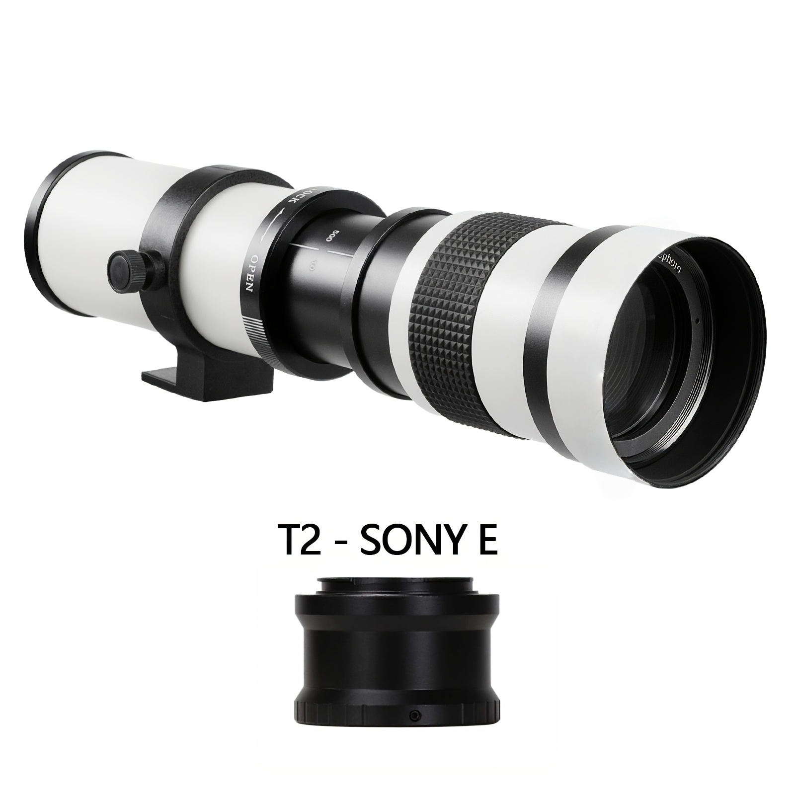 zoom objektiv 420-800 mm F8.3 (MF) + T- za Sony A7 IV-III/ZV-E10/a7R V/a7C II/a7R IV/a7S III/a1/a9 III//a6100/a9 II/a7 II//NEX-6/NEX-5/Alpha â€“