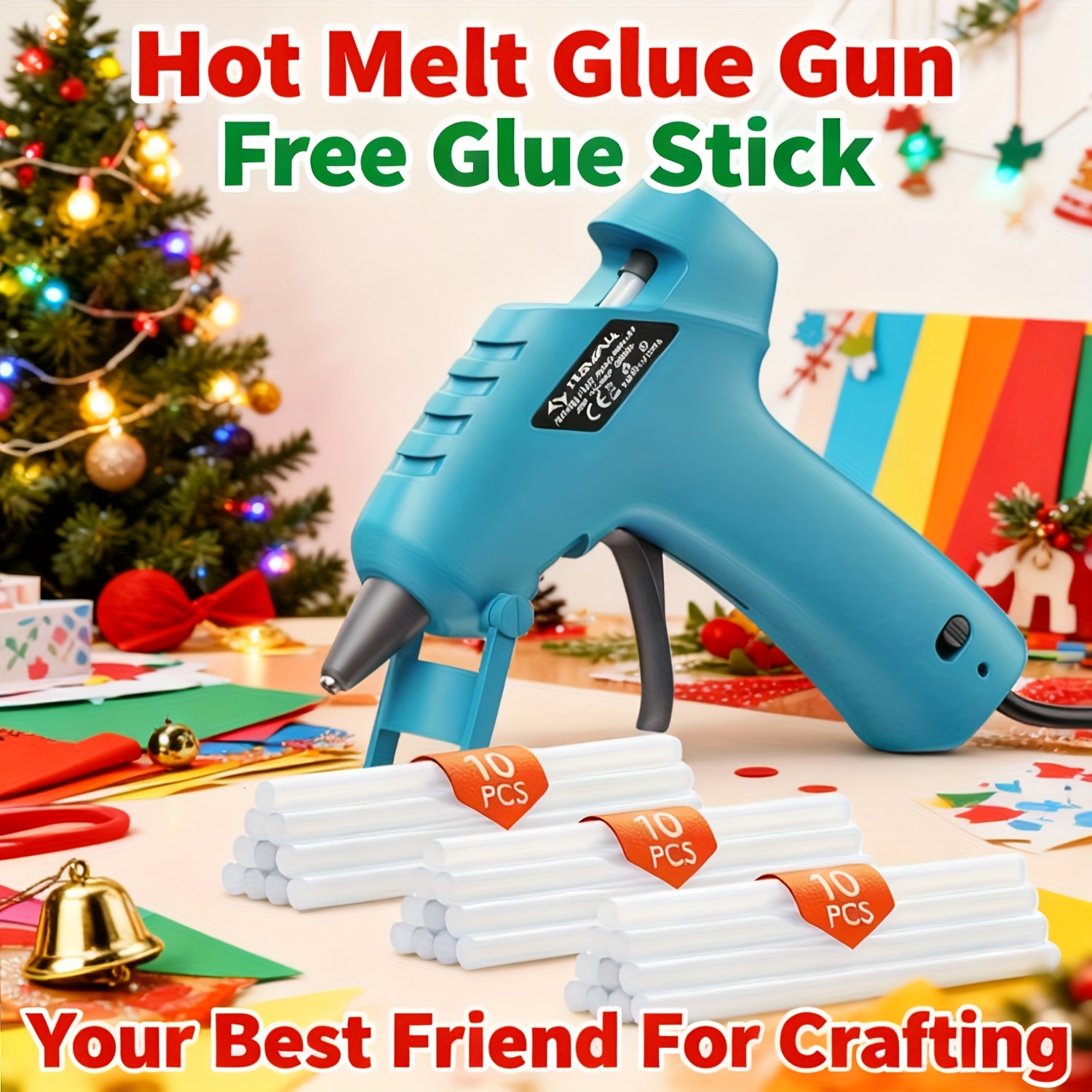 Tilswall Hot Glue Gun, 20 W Hot Glue Gun With 30 Hot Glue Sticks, Quick Heating, Anti-drip Design, Hot Glue Gun, Glue Sticks For Diy Crafts, Art, School, Home Repairs.halloween Gifts.