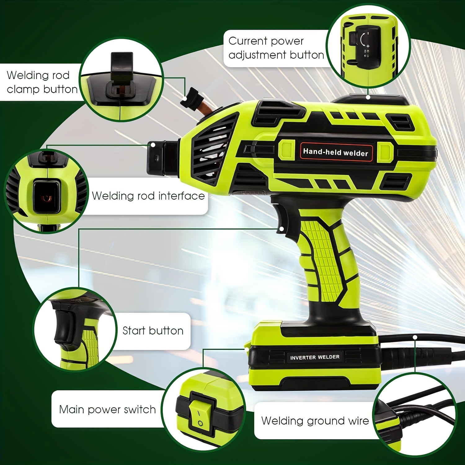 

Welding 110v Portable Arc Kit Mma Welding For Metal Standing Current Adjustment